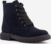 Blue Box meisjes veterboots met stippen - Blauw - Maat 25