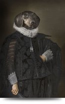Maison de France - Glas Hondenportret teckel heer - plexiglas - 60 x 90 cm