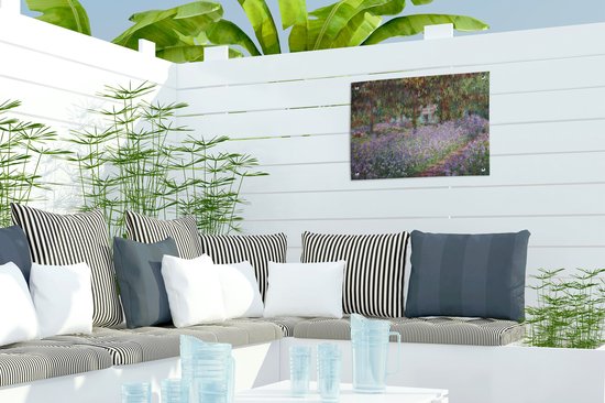 Décoration de Jardin Le jardin de l'artiste à Giverny - Tableau de Claude Monet - 40x30 cm - Toile jardin