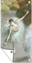 Schuttingposter Dancer in green - schilderij van Edgar Degas - 100x200 cm - Tuindoek