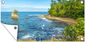 Tuinposter Strand op Costa Rica - 60x30 cm - Tuindoek - Buitenposter