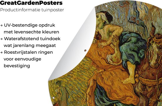 Garden Circle Le Bon Samaritain - Peinture de Vincent van Gogh - 60x60 cm - Affiche Ronde de Jardin - Extérieur