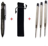 Tactische Zelfverdediging Pen - Met Hoesje en 3 vullingen - Kubotan punt - Multitool - Meerdere Functies - Hoge kwaliteit - Anti Slip - Zakelijk - Self Defense