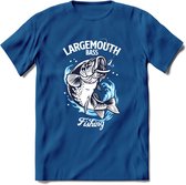 Fishing - Vissen T-Shirt | Grappig Verjaardag Vis Hobby Cadeau Shirt | Dames - Heren - Unisex | Tshirt Hengelsport Kleding Kado - Donker Blauw - 3XL