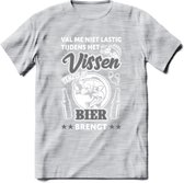 Val Me Niet Lastig Tijdens Het Vissen T-Shirt | Grijs | Grappig Verjaardag Vis Hobby Cadeau Shirt | Dames - Heren - Unisex | Tshirt Hengelsport Kleding Kado - Licht Grijs - Gemalee