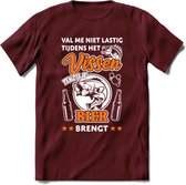 Val Me Niet Lastig Tijdens Het Vissen T-Shirt | Oranje | Grappig Verjaardag Vis Hobby Cadeau Shirt | Dames - Heren - Unisex | Tshirt Hengelsport Kleding Kado - Burgundy - M