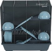 Zolux Blauw&Donkergrijs - - 29x51x47.5 cm Knaagdierenkooi - Konijn - Cavia - Rat - Chinchilla - Fret - Gerbil