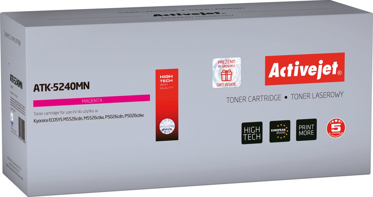 ActiveJet ATK-5270BN Toner voor Kyocera-printer; Kyocera TK-5270K vervanging; Opperste; 8000 pagina's; zwart.
