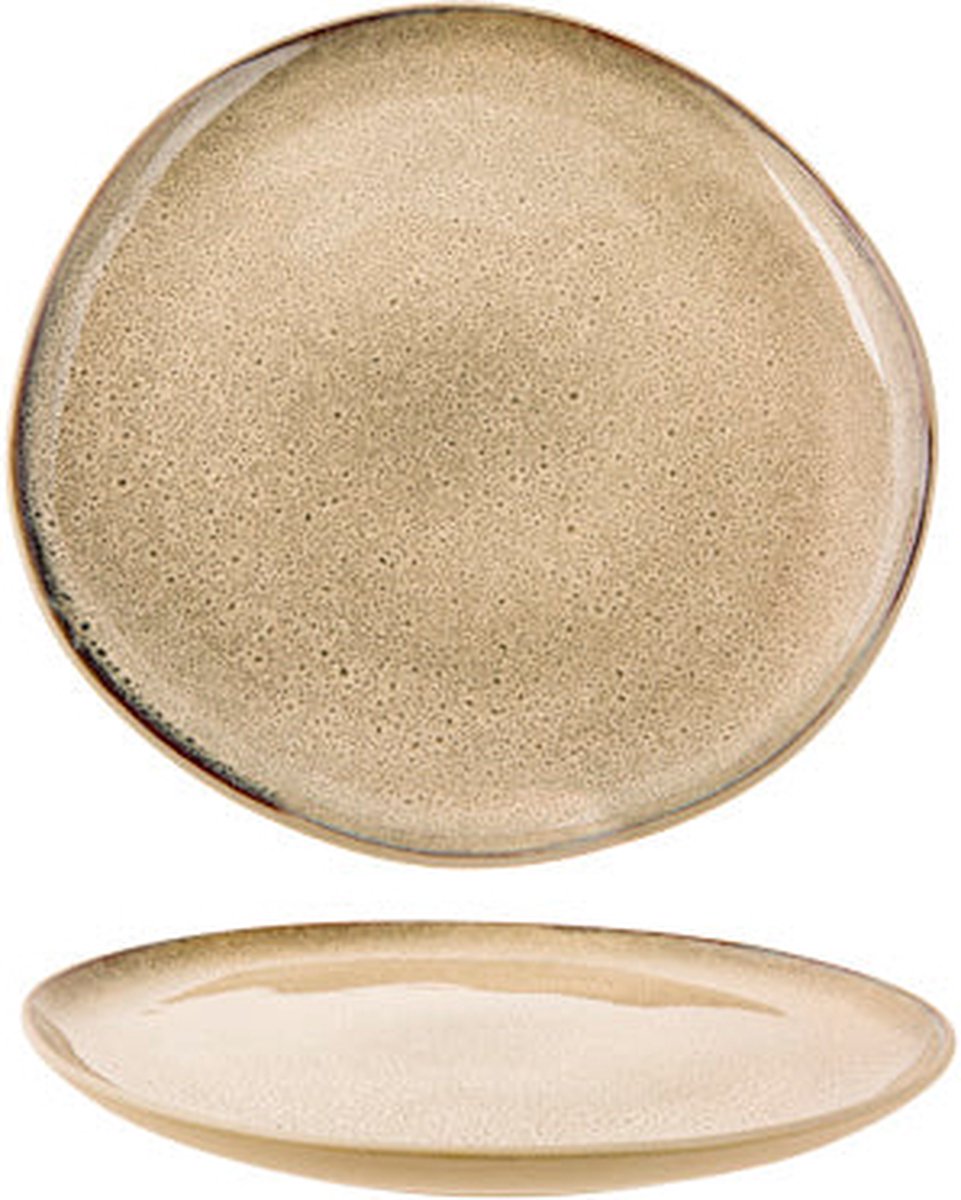 Oona-Sand-Green - Dessertborden - D21xh2cm - Keramiek - (Set van 6)