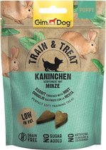 GimDog Train & Treat Junior Konijn - Munt 125 gr