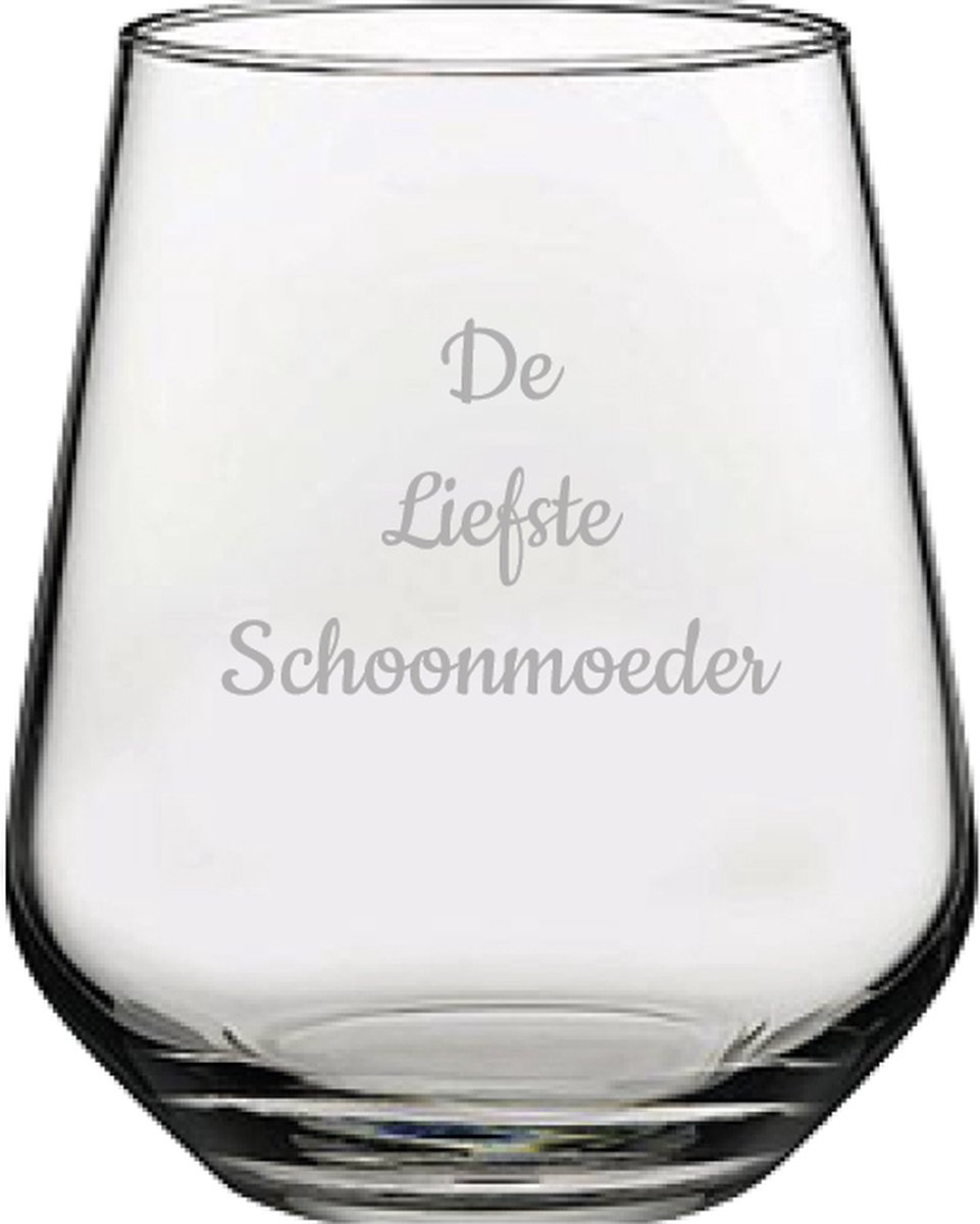 Gegraveerde Drinkglas 42,5cl De Liefste Schoonmoeder