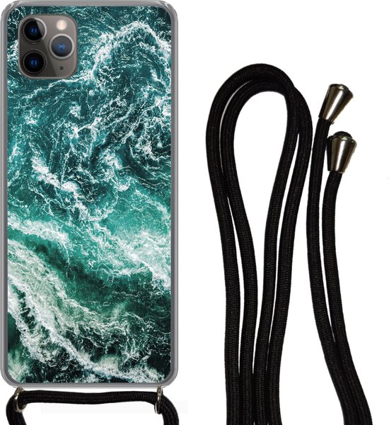 Coque avec cordon iPhone 11 Pro - Imprimé marbré - Motif - Pierres naturelles - Siliconen - Bandoulière - Coque arrière avec cordon - Coque pour téléphone avec cordon - Coque avec corde