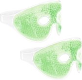 Navaris set van 2 oogmaskers - Herbruikbare gelmaskers voor koud of warm gebruik - Verwarmend of verkoelend voor de ogen - Hot cold oogmasker in groen