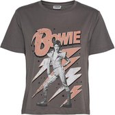 Noisy may T-shirt Nmalice S/s Bowie Top 27019719 Granite Grey/bowie Dames Maat - L