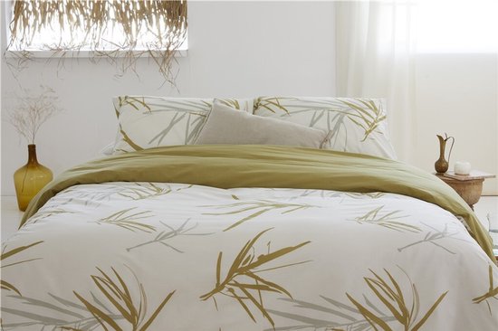 Walra Dekbedovertrek Remade Bamboo Grasses - 200x220 - 100% katoen - Honing Mosterd van Walra — afbeelding 4
