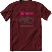 A-10 Warthog Vliegtuig T-Shirt | Unisex leger Kleding | Dames - Heren Straaljager shirt | Army F16 | Grappig bouwpakket Cadeau | - Burgundy - L