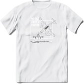 ME-262 Vliegtuig T-Shirt | Unisex leger Kleding | Dames - Heren Straaljager shirt | Army F16 | Grappig bouwpakket Cadeau | - Wit - M