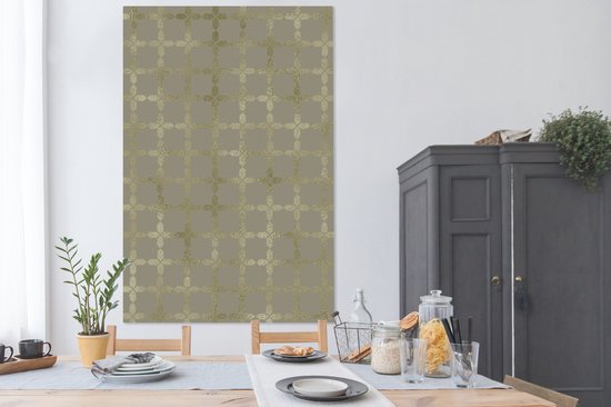 Luxe motif doré clair sur fond gris 120x180 cm - Tirage photo sur toile (Décoration murale salon / chambre) XXL / Groot format!