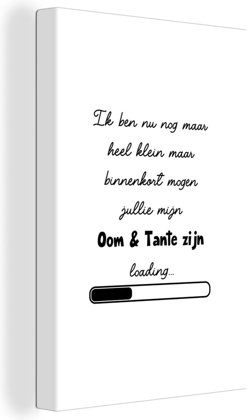 Canvas Schilderij Quotes - Zwangerschap - 'Oom en tante zijn' - Spreuken - 40x60 cm - Wanddecoratie