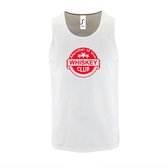 Witte Tanktop sportshirt met "Member of the Whiskey club" Print Rood Size XL