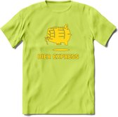 Bier Express T-Shirt | Unisex Kleding | Dames - Heren Feest shirt | Drank | Grappig Verjaardag Cadeau tekst | - Groen - L