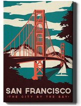 Walljar - San Fransisco By The Bay - Muurdecoratie - Canvas schilderij