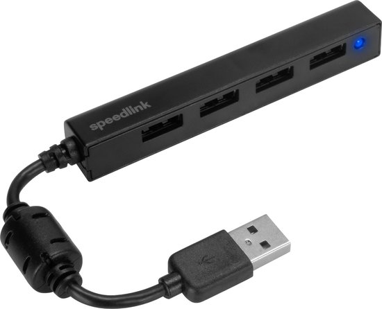 Speedlink Snappy Slim - USB Hub - USB-A naar 4x USB-A - Zwart - Speedlink