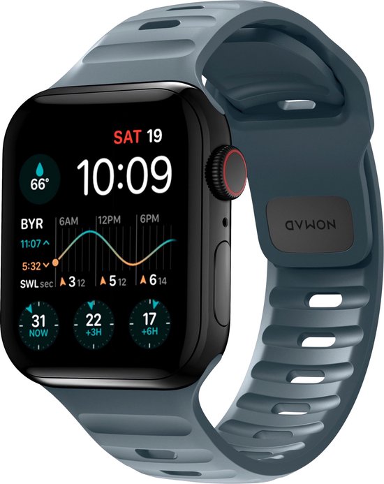 Nomad Sport horlogebandje - FKM rubber - geschikt voor Apple® Watch 45 mm & Apple Watch 49 mm & Apple Watch Ultra - Marine Blue