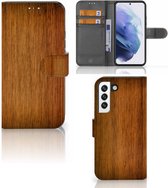 Samsung Galaxy S22 Book Style Case Donker Hout