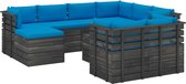 vidaXL 10-delige Loungeset met kussens pallet massief grenenhout