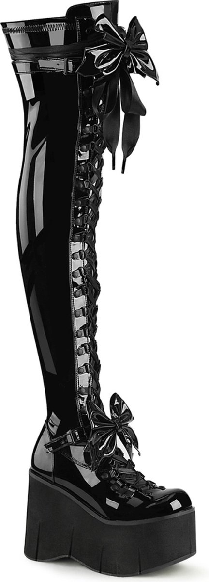 DemoniaCult KERA-303 Plateau overknee Laarzen 42 Shoes Zwart