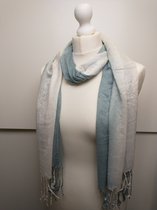 Pashmina 2-color dames sjaal grijs ecru