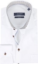 Ledub modern fit overhemd - wit - Strijkvrij - Boordmaat: 38