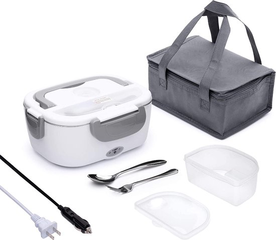 Récipient chauffant portable en acier inoxydable 110V/12V - sac inclus, Boîte à lunch