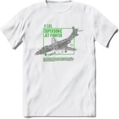 F-101 Vliegtuig T-Shirt | Unisex leger Kleding | Dames - Heren Straaljager shirt | Army F16 | Grappig bouwpakket Cadeau | - Wit - L
