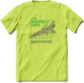 F-106 Vliegtuig T-Shirt | Unisex leger Kleding | Dames - Heren Straaljager shirt | Army F16 | Grappig bouwpakket Cadeau | - Groen - S