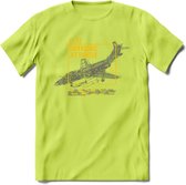 F-101 Vliegtuig T-Shirt | Unisex leger Kleding | Dames - Heren Straaljager shirt | Army F16 | Grappig bouwpakket Cadeau | - Groen - S