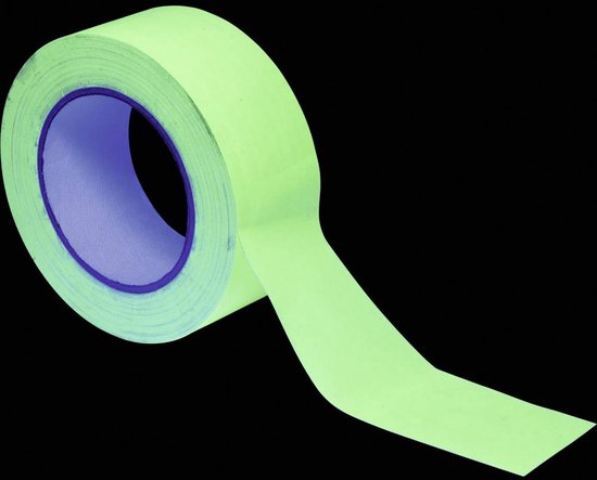 Afbeelding van ACCESSORY glow in the dark tape | fluo tape | fluo tape | uv tape | Gaffa Tape | 50mm x 25m | neon geel