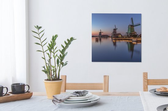 Peinture sur toile Moulins à vent aux Nederland - 50x50 cm - Décoration murale