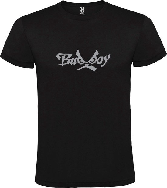 Zwart  T shirt met  "Bad Boys" print Zilver size XL