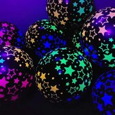 Zizza - Glow In The Dark Ballonnen Zwart - Feestversiering - Ballonnen Set - 100 stuks