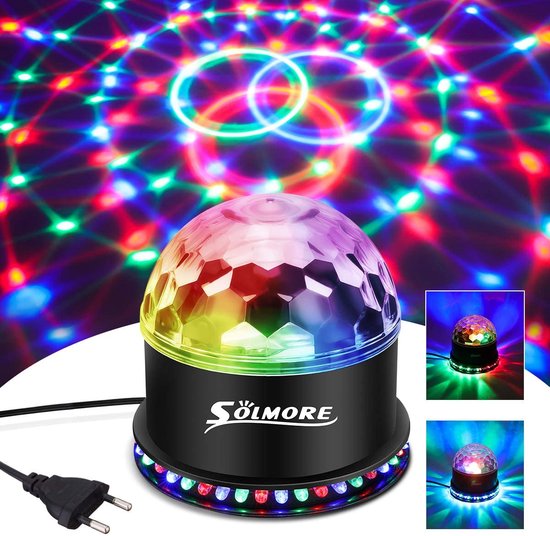 Solmore - Boule disco simple - Plug and play - 48 RGB 51 LED - 12