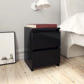 Decoways - Nachtkastje 30x30x40 cm spaanplaat hoogglans zwart