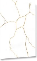Akoestische panelen - Geluidsisolatie - Akoestische wandpanelen - Akoestisch schilderij AcousticBudget® - paneel met gouden Japanse Kintsugi kunst - design 140 - 40x60 - Wanddecora