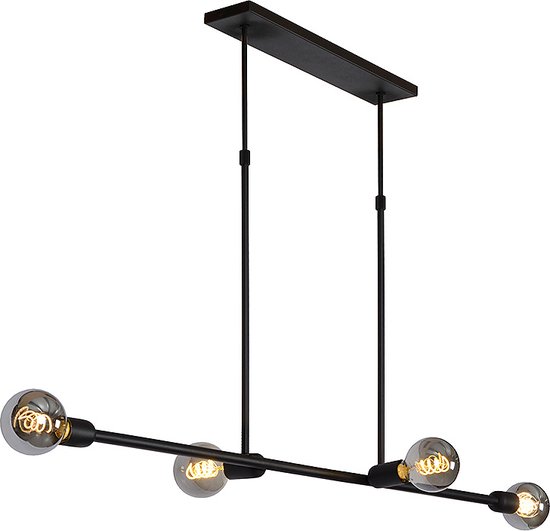 Atmooz - Hanglamp Dots Large - E27 - 4 Lichtpunten - Woonkamer / Slaapkamer / Eetkamer - Plafondlamp - Zwart - Metaal - Hoogte : 87cm