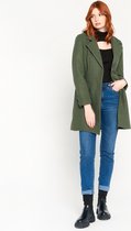 LOLALIZA Halflange jas met kraag - Khaki - Maat XL