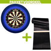 Winmau Blade 6 + Rubberen Dartmat 60*300 incl Oche + Dartbordverlichting Deluxe (Blauw)