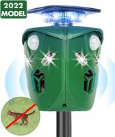 Diervriendelijke Kattenverjager met Ultrasone Smart Modus - 360 Graden Bereik - Ongedierte Verjager - Kattenschrik - Marterverjager - op Zonne-energie