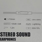 Universele Lightning EarPhone R125 Popup Window - Hifi Audio Lightning handsfree 1.2m WIT