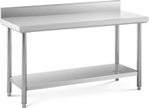 Royal Catering RVS tafel - 150 x 60 cm - Royal Catering - opstand - 130 kg draagvermogen